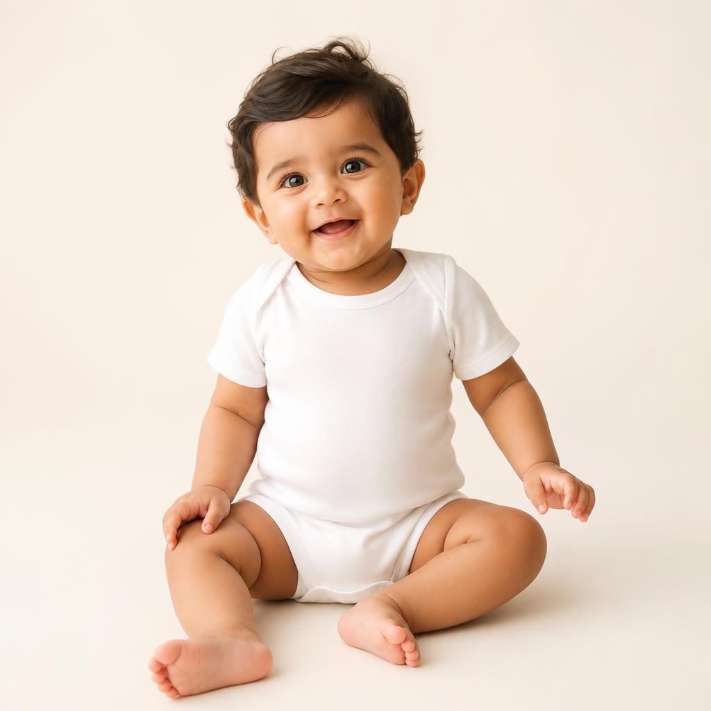 Model wearing the plain Plain 100% Cotton One-Piece Set in White